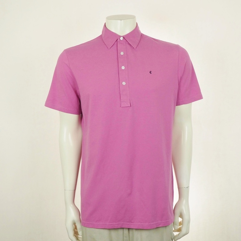 Criquet Top Shelf Range Golf Polo Shirt Mens Large Pink Pima Cotton Blend Retro